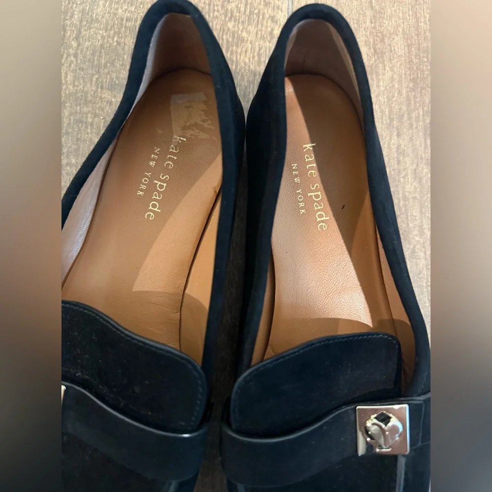 KATE SPADE Women's Camellia Black Suede Loafers Size 7.5B‎